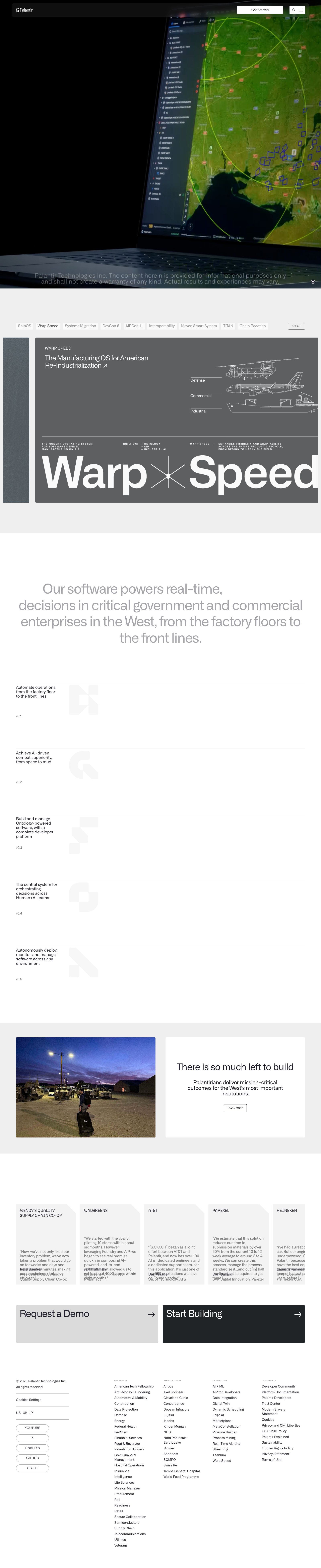 Palantir Technologies Inc. full 1-page desktop capture